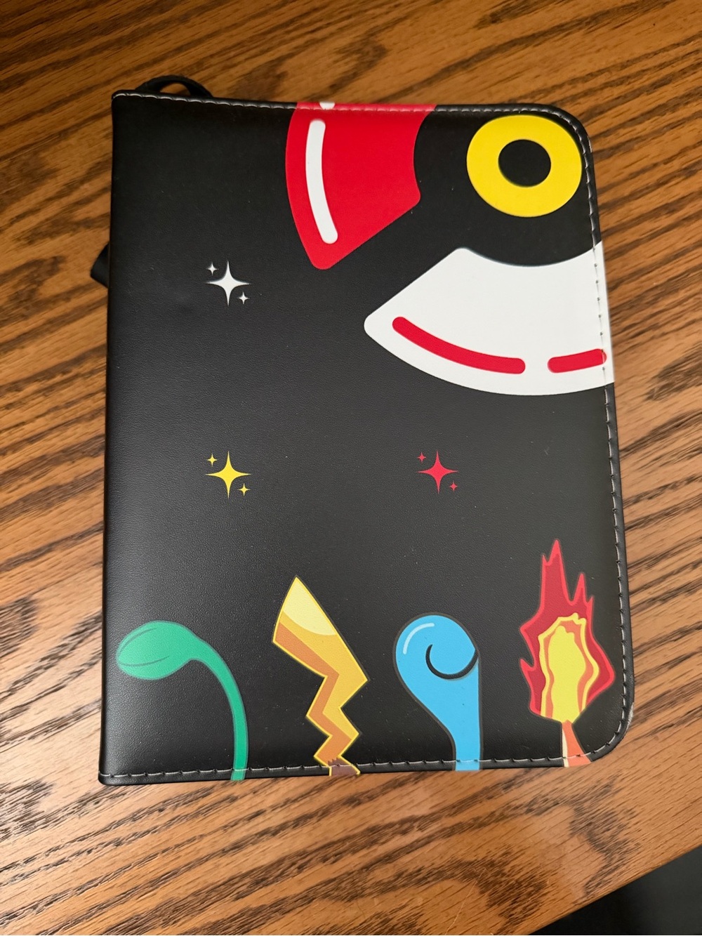 Pokémon Card Folio Case with Black Multi-Color Graphic Design, Starter Tail Art